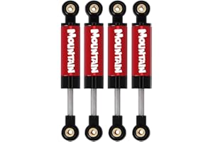 INJORA RC Shock Absorber 4pcs RC Damper for 1/24 RC Crawler Axial SCX24 Deadbolt AXI90081 AXI00002 AXI00001 (Red)