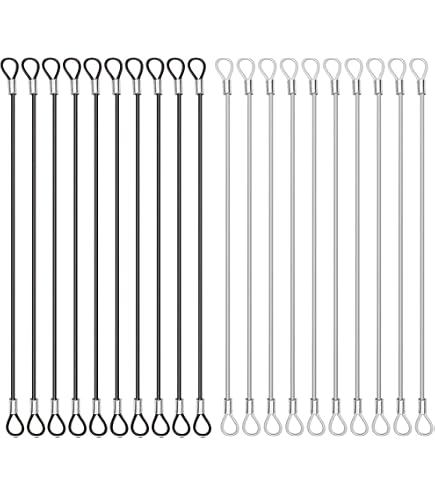 Lot De 10 Attaches En Acier Inoxydable 40 Cm + 4 Mousquetons - Câble Antivol Pour Appareil Photo, Vélo, Kayak