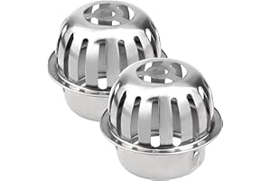 LbsAMP 2 Pcs Filtres de Gouttière en 304 Ø Acier Inoxydable Protection de gouttière Empêcher tuyaux de toit, feuilles, pollution de mousse Aide à un Drainage Facile (Convient Conduites78 à 98 mm)