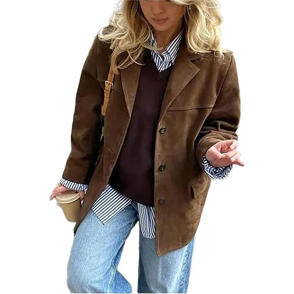 Veste Fausse Daim Femme 2025 - Coupe Oversized - Manches Longues - Style Streetwear Décontracté - 10