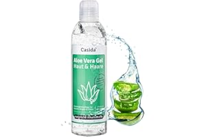 ‎CASIDA Aloe Vera Gel Haut & Haare - Hochkonzentriert und ohne Duftstoffe - Natürlich - Vegan - aus der Apotheke - 200 ml
