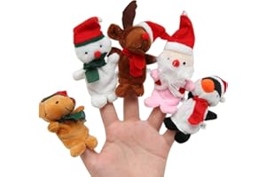 Toyvian Weihnachten Fingerpuppen Santa Deer Schneemann pädagogische Fingerpuppen Puppen Handspielzeug Puppen Spielzeug für Kinder Xmas Party Supplies 5St