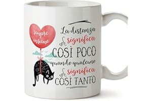 MUGFFINS Tazza San Valentino (Ti Amo) - la Distanza Significa così Poco - Idee Regali Anniversario Originali per Lui/per Lei/Ragazzi/Fidanziati