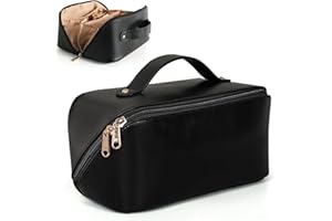 MAMUNU Große Kapazität Kosmetiktasche, Tragbare Reise Kosmetiktasche Damen Groß, Make-up Tasche Organizer, Wasserdichter PU-Leder Kosmetikkoffer Schminktasche Kulturbeutel mit 6 Fächern für Damen Teenager
