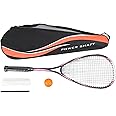 gernie Transparent Racket String, Carbon Oversized Beginner Squash Racket, Lightweight And Comfortable with Foam And Rubber Wrapped Handle for Wide Application (Red)