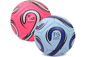 Tussan Sports Pack of 2 Toddler Footballs Size 2 Kids Lighter-weight Soccer Mini Ball for Age 2 3 4 5 6 Years Old Boys/Girls Toys Garden Game Indoor/Outdoor