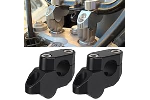 QJY-MOTOR PART-STORE 2pcs Moto Support Guidon Riser 28mm pour Suzuki V-strom 650 VSTROM 1000 DL650 DL1000 V Strom 250 - Noir