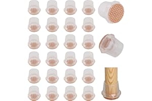 COEWUR 24 Pezzi Gommini per Sedie Rotondi con Feltro Piedini Trasparenti Feltrini per Sedie Cancellazione del Rumore (Applicabile Diametro: 32-41mm)