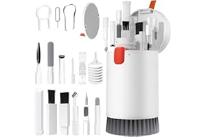 NICEKOOL 20 in 1 Kit Pulizia per Airpods Penna Pulisci Auricolari - Soft Keyboard Cleaner Brush Multifunzione Polvere Spazzola Estrattore per Tastiera Pulizia, Bianco Avorio