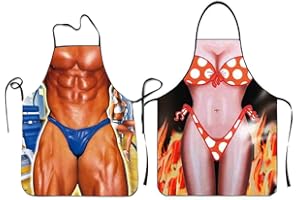 Anzhee Sexy Männer Schürze kreative Kochschürze Küchenschürze Grillschürze Lustige Motiv Schürze für Herren Damen Party Kostüm Lustige Schürze für Freund Neues lustiges Latzschürze Geschenk