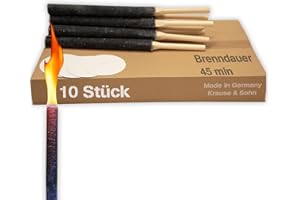 Krause & Sohn Wachsfackeln 45 min Brennzeit kleine Fackeln Wachstuchfackel (10 Stück)