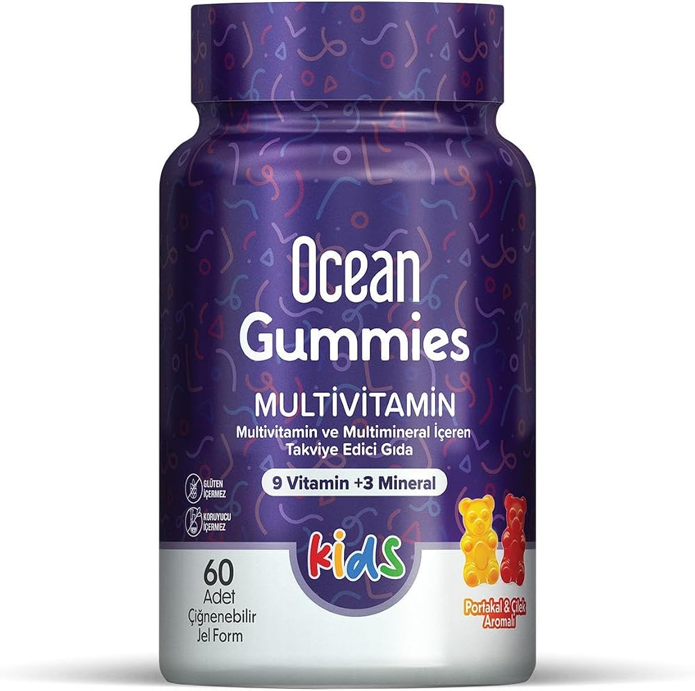 Ocean Gummies Multivitamin Çiğ. Jel Form (PORTAKAL VE ÇİLEK AROMALI)