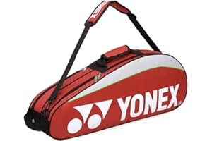 YONEX Sac de badminton pour raquettes de tennis, badminton et squash - Bleu, noir, rouge, jaune, rose et vert - Peut contenir jusqu'à 6 raquettes + 3 poches latérales + compartiment à chaussures