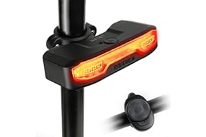 RAVEMEN NT101 Fanale Posteriore Intelligente per Bicicletta con Segnale di svolta, 6 modalità Impermeabile Luce Posteriore di Avvertimento con Telecomando