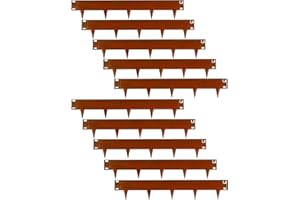 UNIGARDIA Borduras Jardín Flexible con Piquetas 10 m - Bordura Metálica de 18,5 cm de Altura - Fácil de Instalar - Separador Jardín Exterior con Guantes Incluidos - Acero Corten