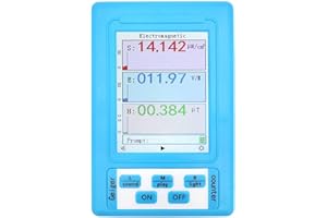 F FITYLE Medidor EMF, medidor de precisión de mano Mini Digital LCD EMF Detector de radiación de electromagnético de prueba de dosímetro