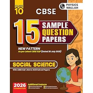 PW CBSE Sample Paper Class 10 2025-26 Social Science | 15 New-Pattern Papers per Subject   111 most probable question | Solve