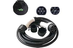 K.H.O.N.S. EV Charger Cable Type 2 to Type 2 (16Amp, Single Phase) Electric Vehicle Charging Cable (IEC62196-2, 3.6KW, 5M/17ft)