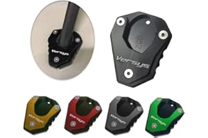 ALLROUNDSUPPLIER or Kawasaki Versys650 Versys 650 2010-2023 CNC Kickstand Foot Side Stand Extension Pad Support Plate Enlarge 2021 2020 2019 (Green)