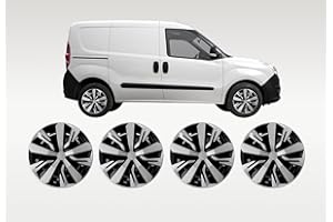 Darfox 15” Wheel Trims – Set of 4 Hub Caps for Cars & Panel Vans – Fit 15 inch Steel Rims – Peugeot, Citroen, Renault, VW, Ford (absb)
