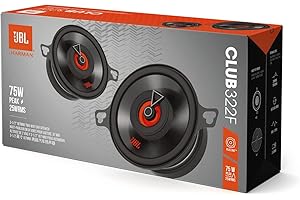 ‎HARMAN JBL Club 322F 2-drożny zestaw głośników samochodowych, 75 W, Pro Sound Car Audio Box, 3,5 cala