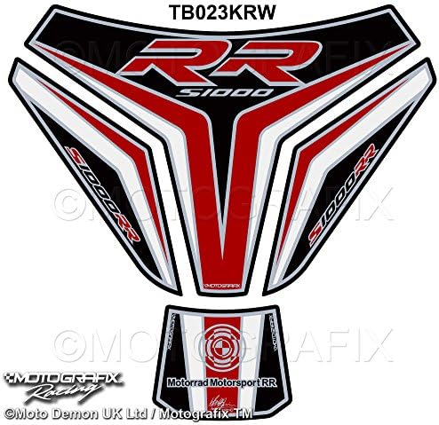 BMW S1000RR 2015 16 Black / Red / White Motorcycle Tank Pad Tankpad Protector Motografix 3D Gel Protection TB023KRW