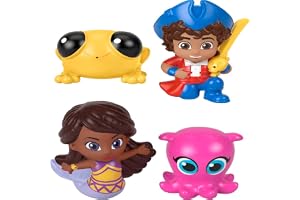 Fisher-Price Santiago of The Seas Pirate Bath Toys for Preschool Kids, Santiago Kiko Lorelai and Cecilia, 4 Squirters