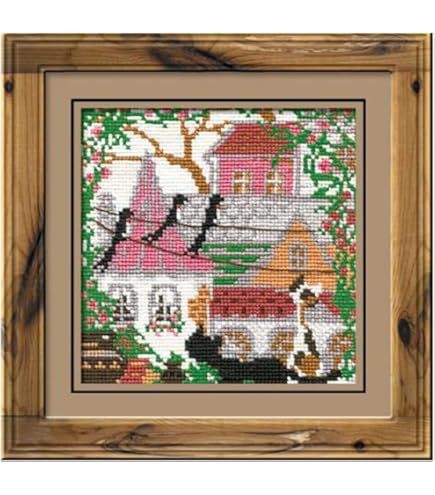 Riolis Kreuzstich-Set 'Stadt Und Katzen Winter' - Komplettset Für Stickfans