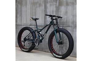Nationalr Reeim Mountainbike, 26 Zoll (66 cm), Mjh-01, Erwachsene, Fat tire Bike,21-Gang-Fahrrad, Rahmen Aus Karbonstahl, Doppelte Vollfederung, Doppelte Scheibenbremse, Orange/Cyan