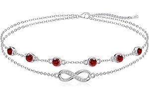 Cosie Lily Infinito Pulsera Mujer Plata de Ley 925 Piedra Nacimiento Joyas Mujer Doble Capa Pulsera Personalizado Corazon Pulsera Regalo Cumpleaños Mujer para Mamá Esposa Novia Amigas(Abril)