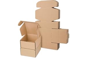 STRBOXONG Scatole di spedizione in cartone ondulato, 120 x 120 x 40 mm grandi scatole postali per la spedizione, scatole di imballaggio marrone per affari, stoccaggio o regalo (25 pezzi)