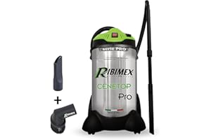 Ribimex Aspiracenere Elettrico Professionale Cenetop PRO, Pulizia Automatica del Filtro HEPA, Bidone da 30 L, Potenza 1200 W, per Pulizia Intensiva di Stufe e Camini, Funzione Soffiante - PRCEN014PRO