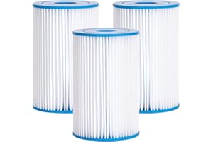 Cdemiy Cartuchos de Filtro, 3 Pcs Bestway Size II Cartucho para Filtros para Piscinas, Bomba de Filtro de Agua de Circulación de Piscina Inflable, para Limpieza de Piscina de Tubo