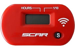 SCAR Compteur d'heures horaire sans fil vibration Moto Cross Enduro Quad Moto Compatible avec YAMAHA KTM HONDA KAWASAKI SUZUKI HUSQVARNA BETA SHERCO GASGAS - Rouge