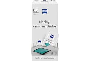 ‎ZEISS ZEISS Display-Reinigungstücher alkoholfrei 120 Stück zur sicheren & effektiven Reinigung optischer Flächen - jedes Tuch einzeln verpackt - ideal für unterwegs oder auf Reisen