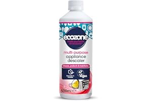 EcoZone Multi-Purpose Appliance Descaler, Internal Cleaner for Kettles, Irons, Washing Machines, Coffee Makers, Dishwashers, Fixtures & Surfaces, Natural Vegan & Non Toxic Eco-Friendly Liquid (500ml)