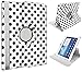 Price comparison product image Xtra-Funky Exclusive Samsung Galaxy Tab S, 10.5" (T800) Polka Dot Spots PU Leather 360° Degree Rotating Stand Smart Case With Auto Wake / Sleep Function Includes a Soft Tipped Stylus & Screen Protector - POLKA WHITE