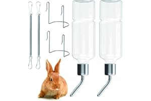YSBCNK 2 Pcs Rabbit Water Bottle, Pet Hanging Water Bottles, Hamster Water Dispenser Bottles, Portable Pet Hanging Drinking Waterers Bottles for Ferrets Chinchillas Guinea Pigs Small Puppy Kitten