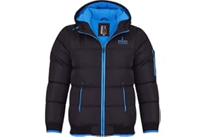 Spindle Childrens Boys Padded Winter Coat School Hooded Fleece Lined Jacket Zip Pockets Youths