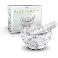 Classic White Marble Pestle and Mortar by Silk Route Home