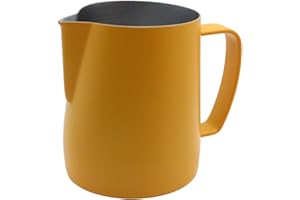 Dianoo Brocca fumante caraffa in acciaio inossidabile adatta per caffè e schiuma di latte 350 ml giallo