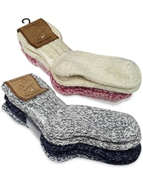 3 Paar Kinder Schafwollsocken / Wintersocken für Jungen und Mädchen in Gr. 15-38