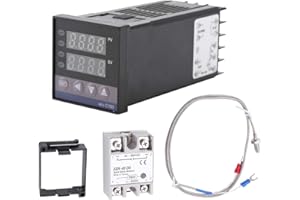 LiebeWH 0 ℃ ~ 1300 ℃ REX-C100 Interruttore Termostato Digitale, Controller Temperatura Termostato Kit Controller Riscaldamento PID LED AC110V-240V