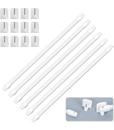 Barre De Vitrage Extensible Embout Rond Blanc 60 à 100 Cm, Lot De 2