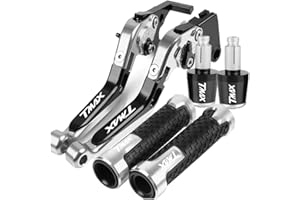 YYSMO per Yama&ha TMAX 500 TMAX500 2008 2009 2010 2011 2012 2013 2014-2022 2023 2021 Accessori Moto Pieghevole Regolabile Leve Freno Frizione Manopole estremità(Argento)