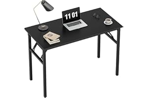 sogesfurniture Tavolo pieghevole, Scrivania da studio per ufficio, Tavolo da pranzo per workstation, Nessuna installazione necessaria, 80x40x75cm, Nero BHEU-LP-AC5BB-8040