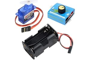Wishiot Kit di tester per servo, 9 g, motore Servo 360° + 3CH Digital Servo Tester ESC Speed Controller Checker+AA
