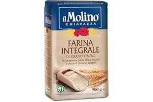IL MOLINO CHIAVAZZA Molino Chiavazza - Premium Italian Wholemeal Bread Flour (500g, Pack of 2)