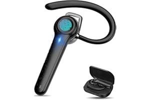 HUAKUA Mono Oreillette Bluetooth Sans Fil Casque Bluetooth avec Micro Ecouteur Bluetooth Anti Bruit pour PC Chat Teletravail Skype Teams Ordinateur Telephone Portable Casque Audio Reducteur de Bruit Musique