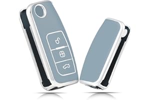 OFFCURVE Autoschlüssel Hülle Schlüsselhülle, Schlüsselcover Schlüsselgehäuse Schutzhülle 3 Tasten Passt für Ford Focus Mondeo Galaxy Fiesta Kuga Mustang Edge Fusion Escape Explorer C-Max S-Max MK4
